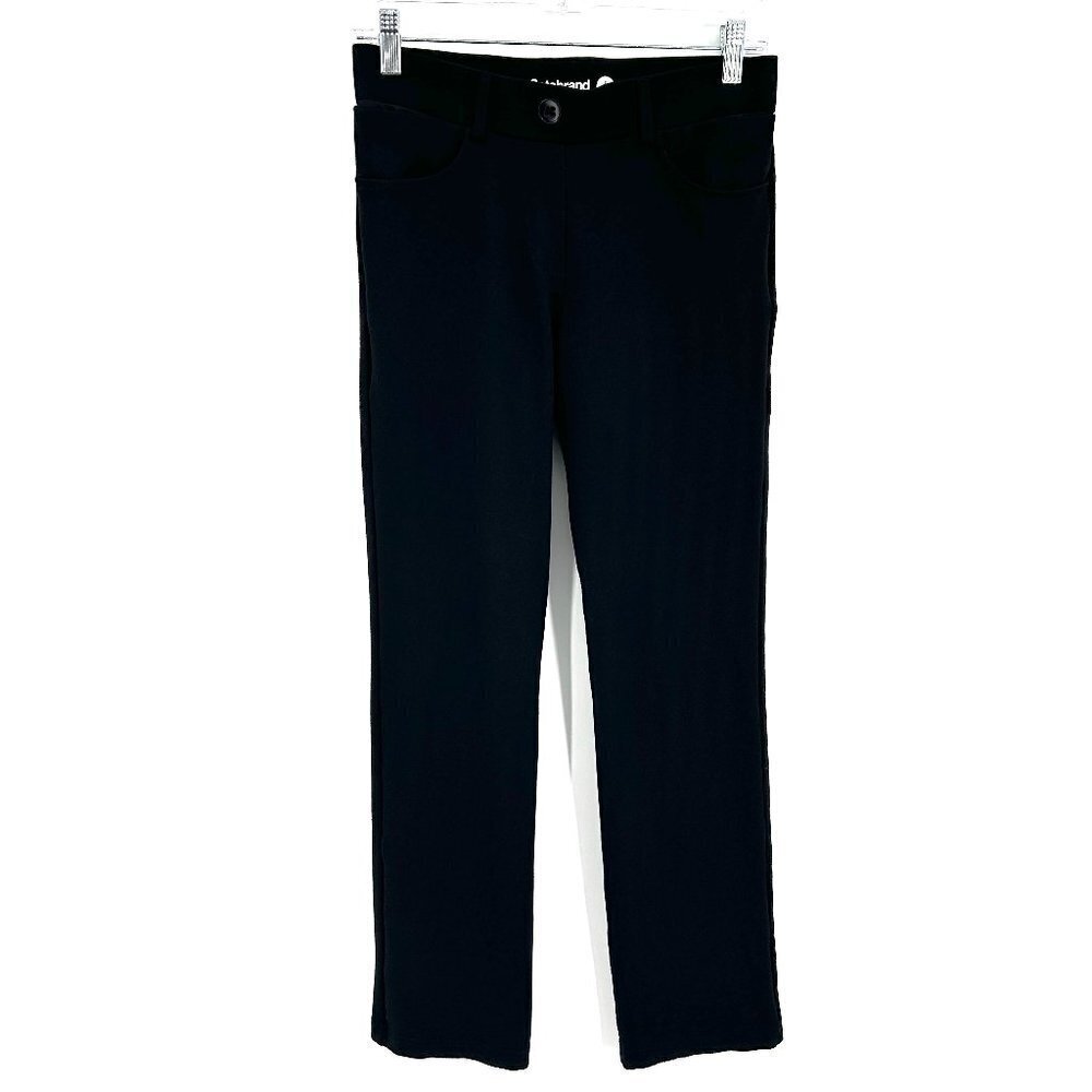 BETABRAND Women's Black Straight Leg Pull On Trouser Pants Size Small Petite